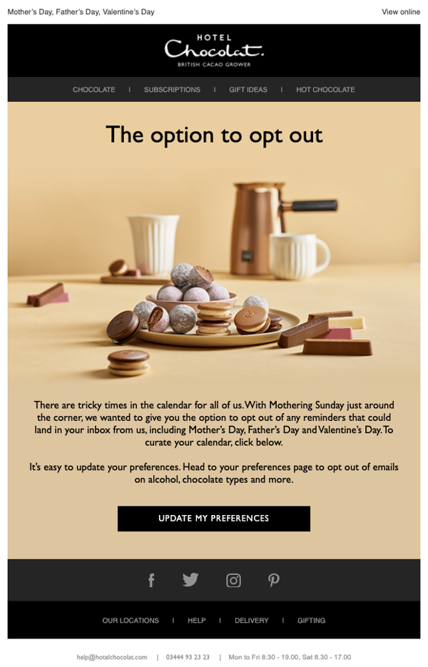 Hotel Chocolat Preferences email  (1)